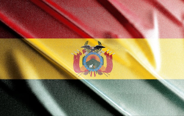 Bandeira 3d da Bolívia, bela bandeira do país no mundo, plano de fundo, banner, postr, resumo. - imagem
