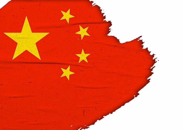 Bandeira abstrata da China com efeito de pincelada de tinta