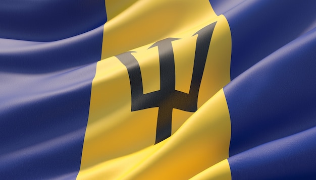 Bandeira altamente detalhada da ilustração de barbados d