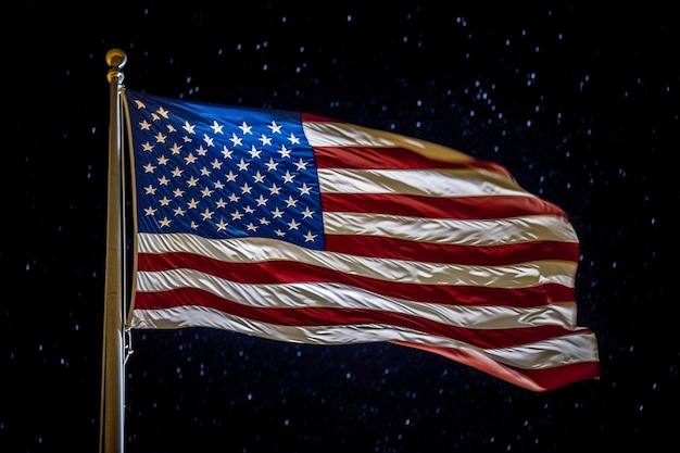 Bandeira americana com as estrelas geradas por IA