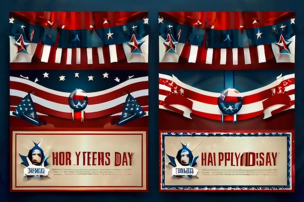 Bandeira americana Ícones do Dia do Memorial Emblema patriota dos Estados Unidos com estrelas e listras Emblema para orgulho