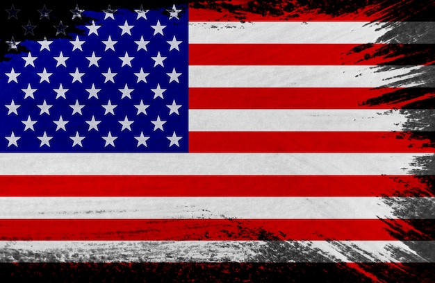 Bandeira americana desgastada e grunge velha