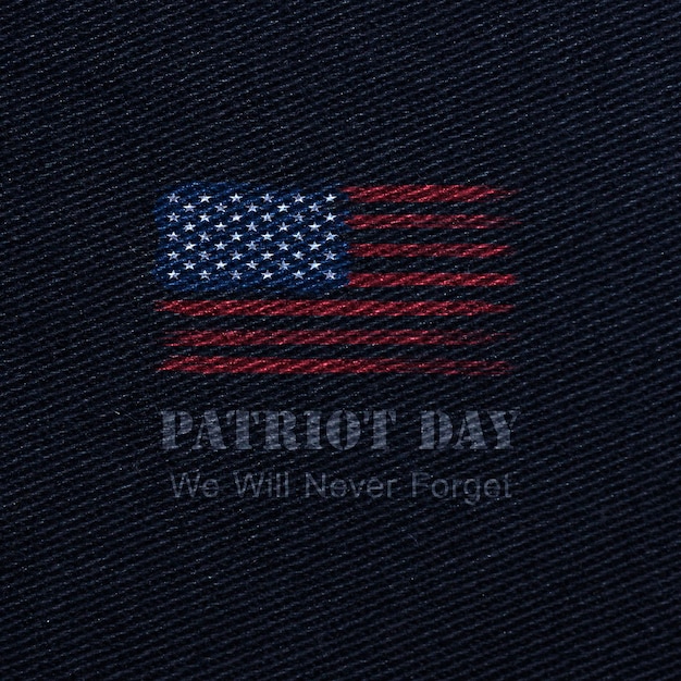 Bandeira americana do dia do patriota na textura da tela
