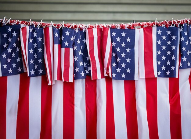 Bandeira americana em 4 de julho celebra a independência