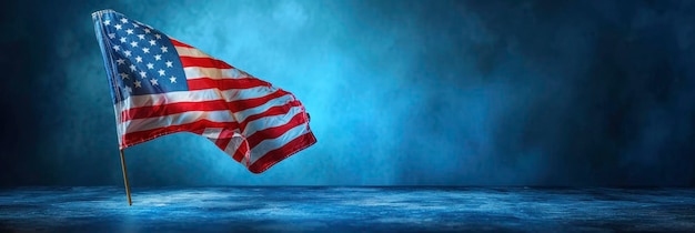 Bandeira americana em fundo azul Navi para banner HD