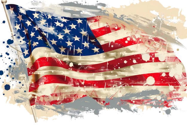 Foto bandeira americana grunge bandeira vetor dos estados unidos