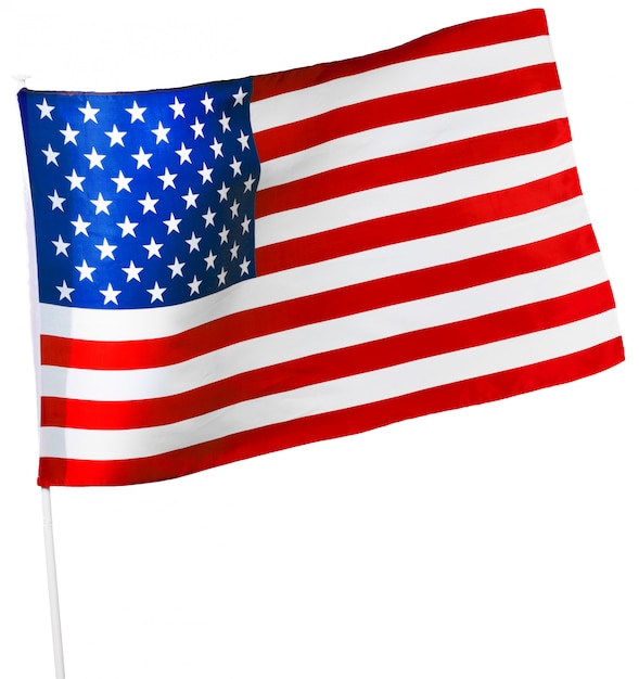 Bandeira americana, isolado, branco