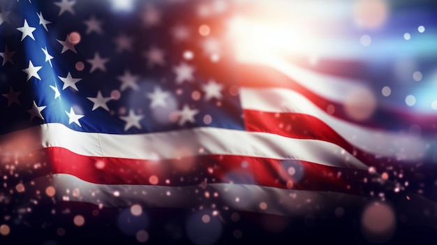 Bandeira americana para o Memorial Day de julho, cartaz ou plano de fundo do dia do patriota do dia do trabalho
