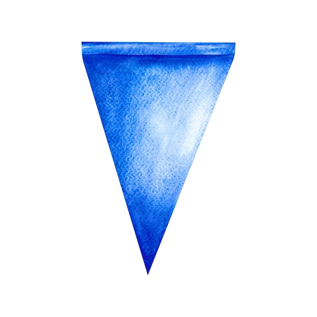 Bandeira azul de férias para guirlandas Elementos decorativos de férias Ilustração de aquarela feita à mão