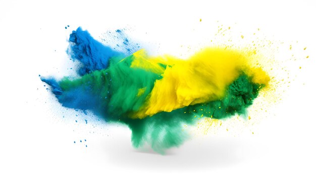 Bandeira brasileira colorida verde amarelo azul cor holi