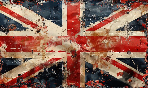 Bandeira britânica realista e grunge