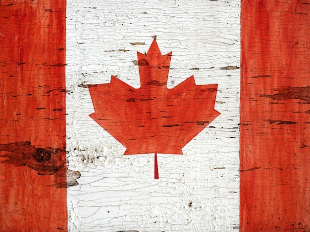 Bandeira canadense. lindo cartão de felicitações. close-up, vista de cima.