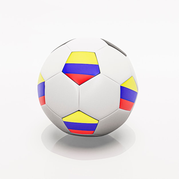 Bandeira colombiana na bola de futebol