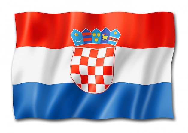 Bandeira croata isolada no branco