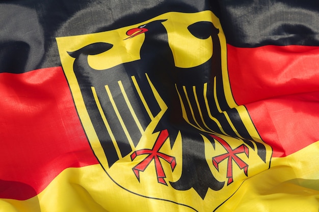 Bandeira da Alemanha com close-up da águia