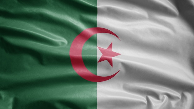 Bandeira da Argélia balançando ao vento