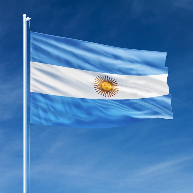 Bandeira da Argentina no mastro