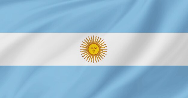 Bandeira da Argentina voando no ar