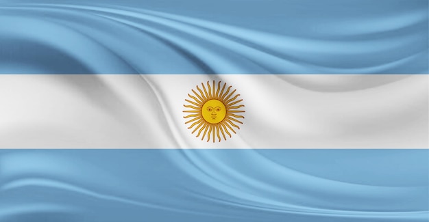 Bandeira da Argentina voando no ar