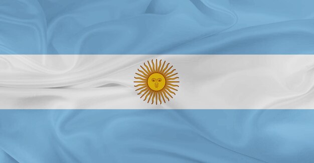 Bandeira da Argentina voando no ar