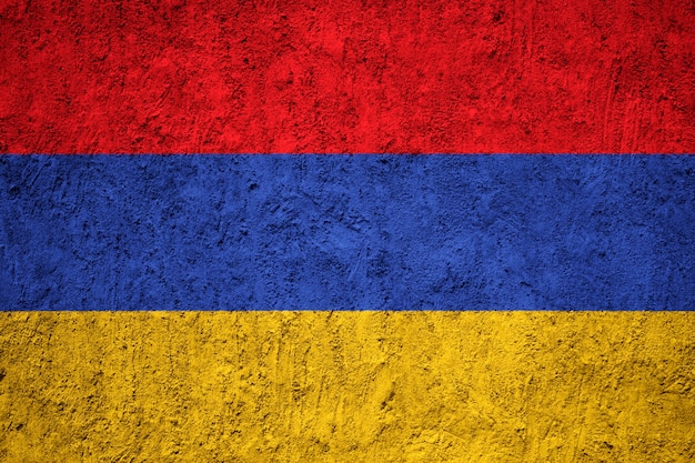 Foto bandeira da arménia pintado na parede do grunge
