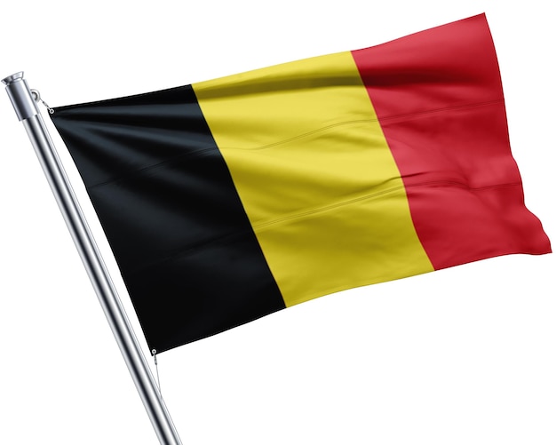 Bandeira da Bélgica sendo hasteada