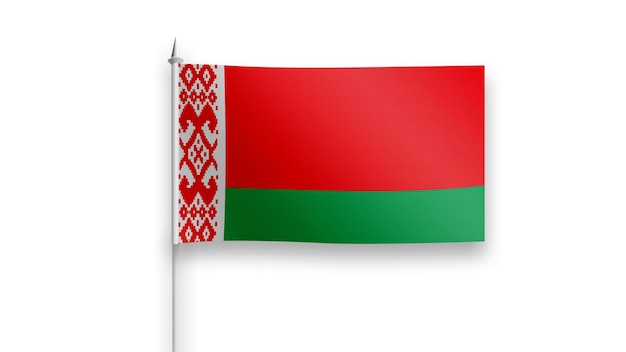Bandeira da Bielorrússia em um fundo branco