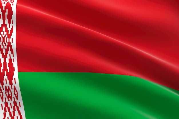 Bandeira da bielorrússia ilustração 3d da bandeira da bielorrússia acenando