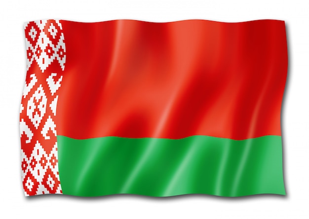 Bandeira da Bielorrússia isolada em branco