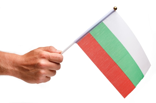 Bandeira da Bulgária pequena à disposição isolada.