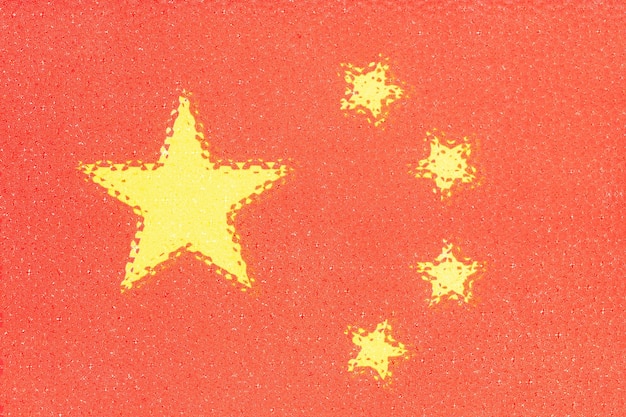 Foto bandeira da china textura de fundo abstrata efeito fotográfico de vidro texturizado