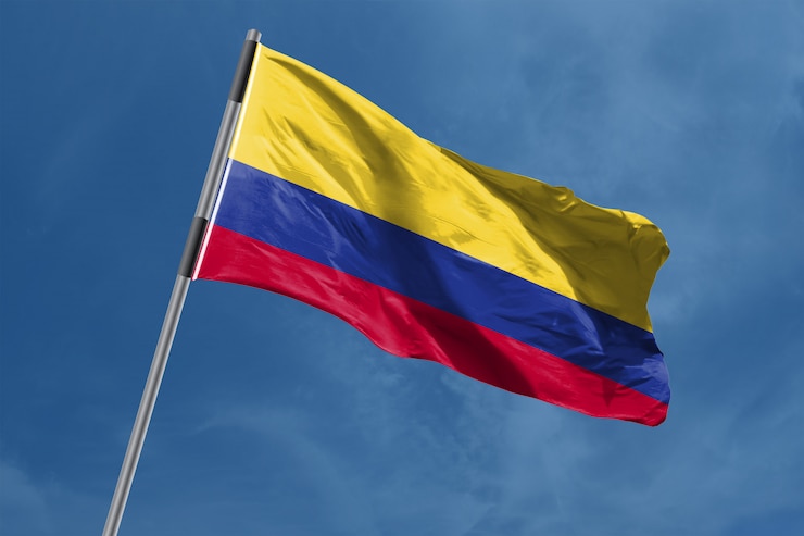 Bandeira da Colômbia acenando