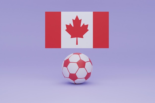 Bandeira da copa do mundo e bola Canadá