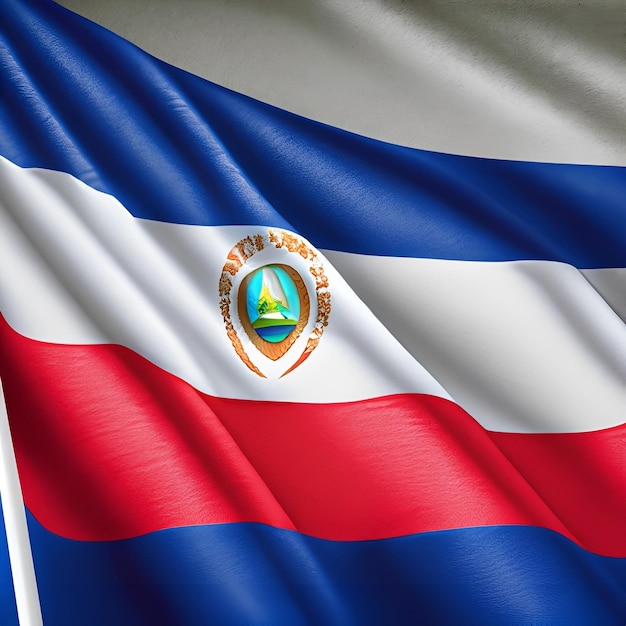 Bandeira da Costa Rica a agitar no vento