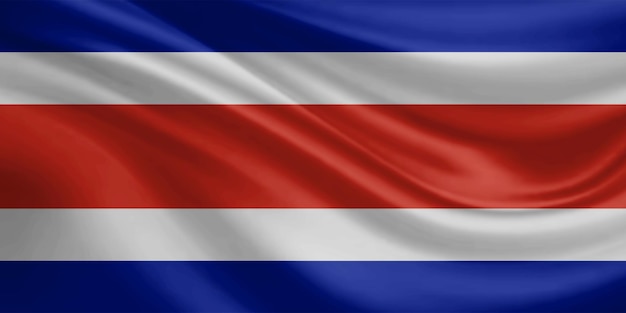 Bandeira da Costa Rica agitada pelo vento
