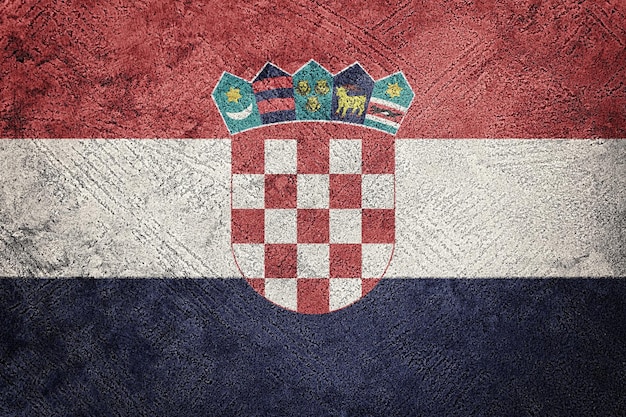 Bandeira da Croácia grunge. croata