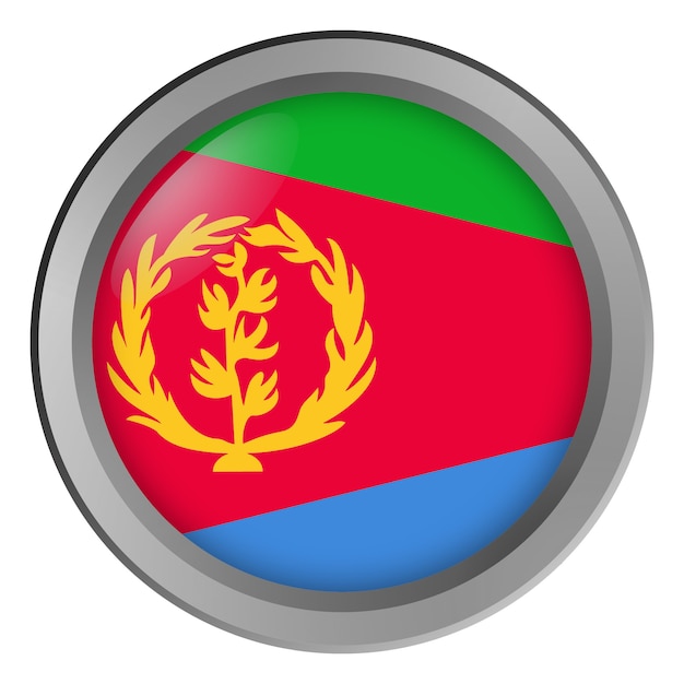 Bandeira da Eritreia redonda como um botão