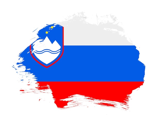 Bandeira da Eslovênia pintada em fundo de traçado de pincel mínimo