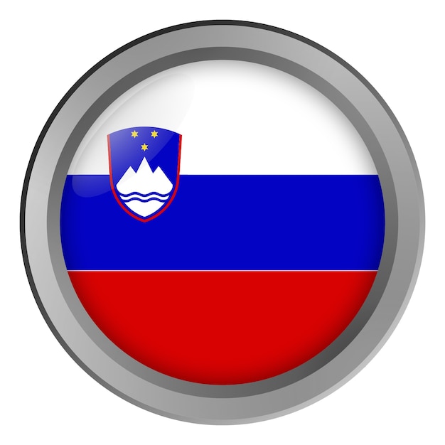 Foto bandeira da eslovênia redonda como um botão