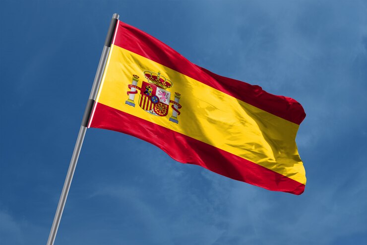 Bandeira da Espanha acenando