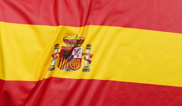Bandeira da Espanha ao vento Página inteira Bandeira espanhola