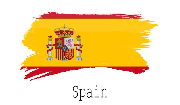 Bandeira da Espanha em fundo branco