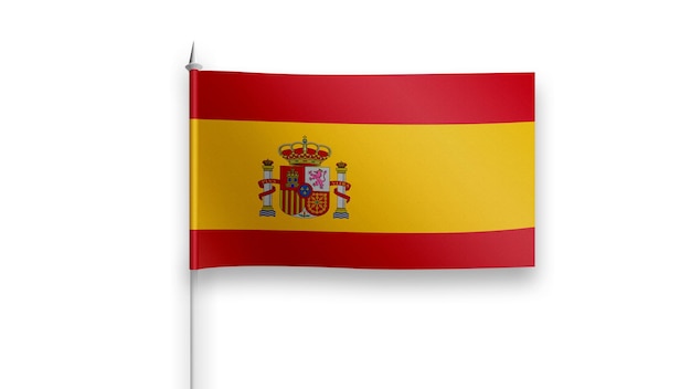 Foto bandeira da espanha em um fundo branco