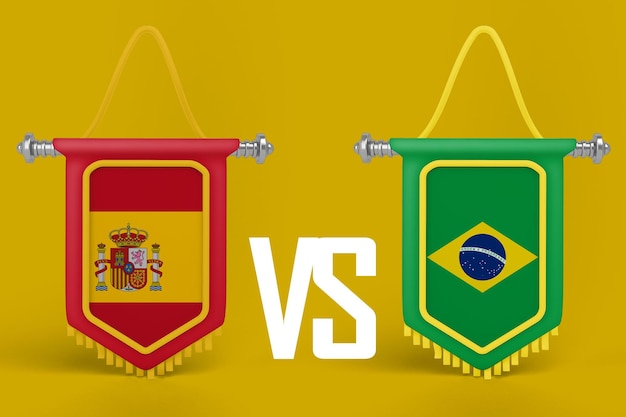 conceito de bandeira brasil vs espanha. ilustração vetorial. 14633401 Vetor  no Vecteezy