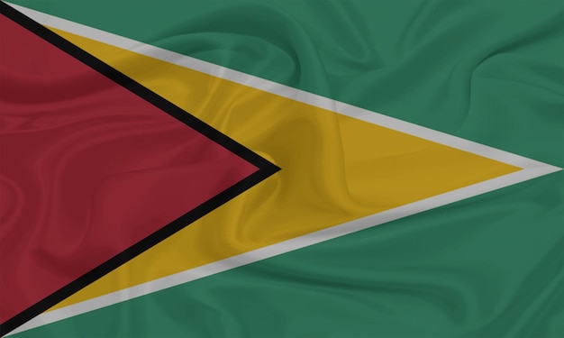 Bandeira da Guiana acenando de perto