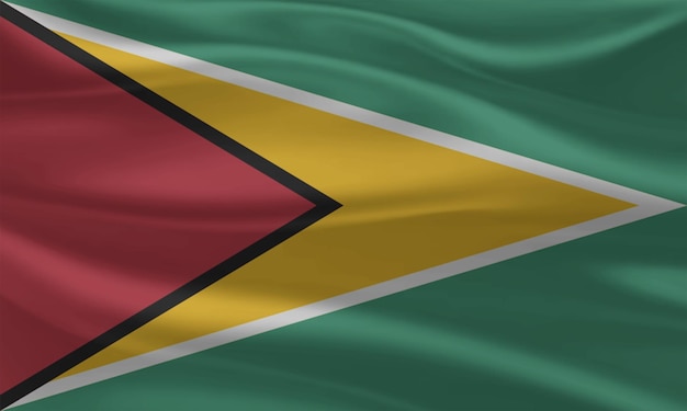 Bandeira da Guiana acenando de perto