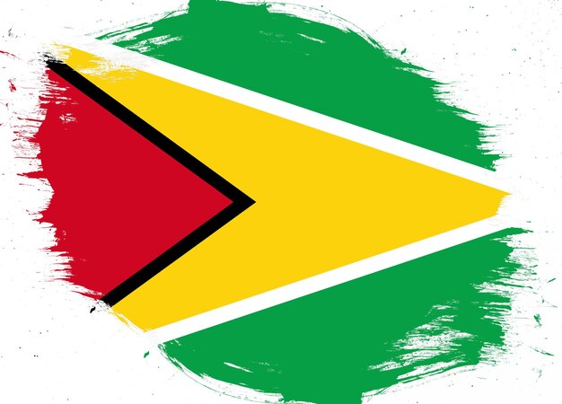 Bandeira da Guiana em fundo de pincel grunge angustiado
