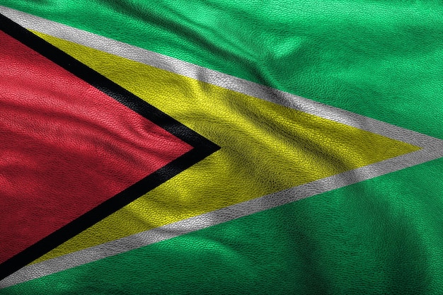Bandeira da Guiana em superfície de veludo para celebrações nacionais e símbolo da liberdade