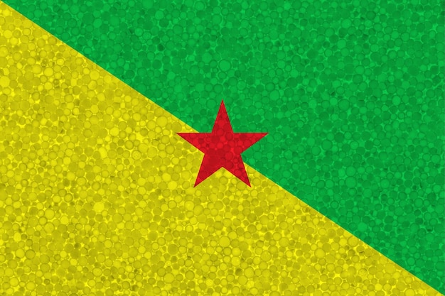 Bandeira da Guiana Francesa na textura de isopor