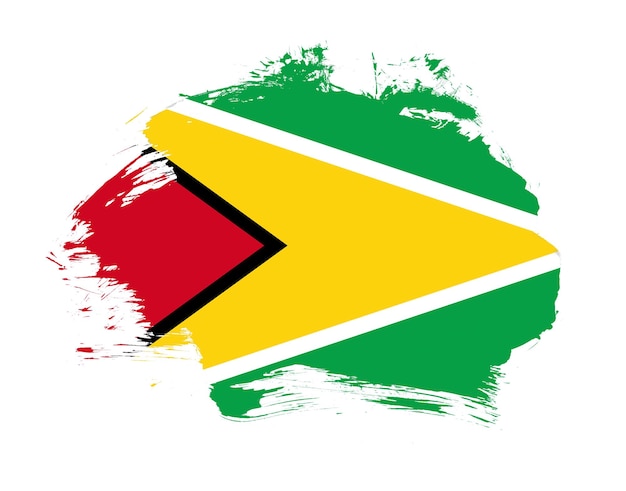 Bandeira da Guiana pintada em fundo de traçado de pincel mínimo